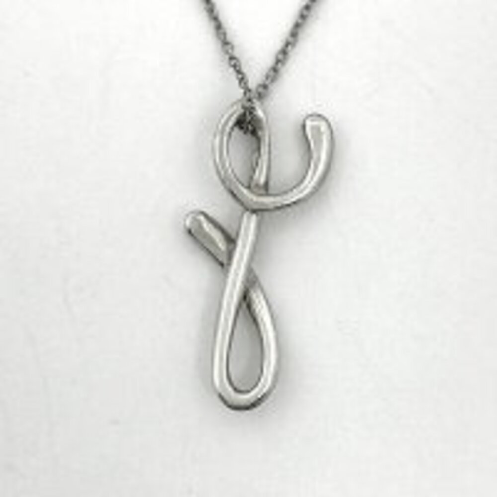 Tiffany Co Letter Y Necklace Alphabet Sterling Silver